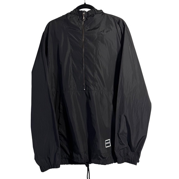 Ezekiel Other - Ezekiel Windbreaker Anorak Mens XL Black Half Zip Hooded Lightweight Jacket